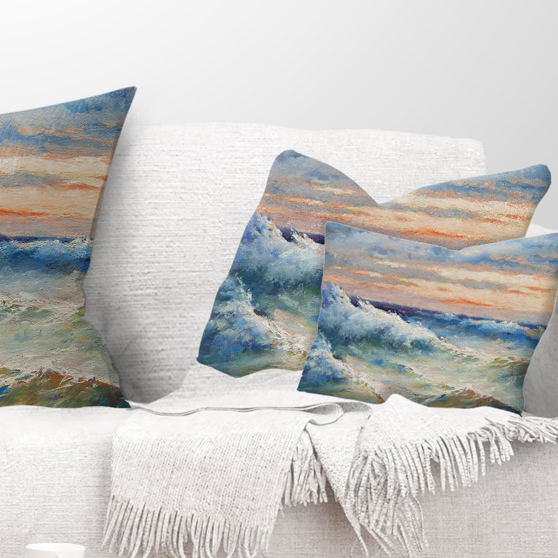 Coussin imprimé Waves pendant la tempête - Sea & Shore