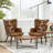 25.5'' Wide  Faux Leather Wingback Chair Mid-century Modern Tufted Armchair with Metal Leg