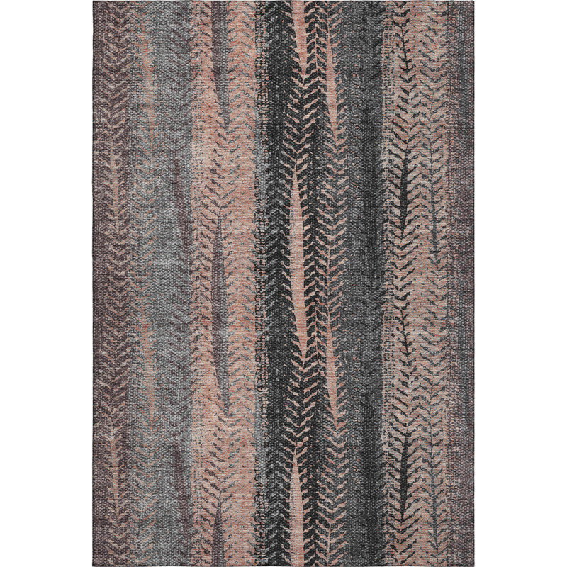 Tapis terre cuite lavable à la machine Premium Prisco, Rectangulaire 8 pi x 10 pi