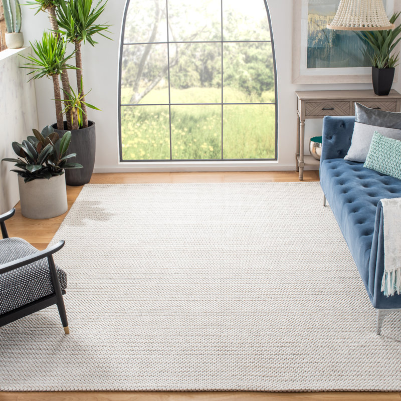 Roque Flatweave Wool Light Brown/Ivory Area Rug, Rectangle 8' x 10'
