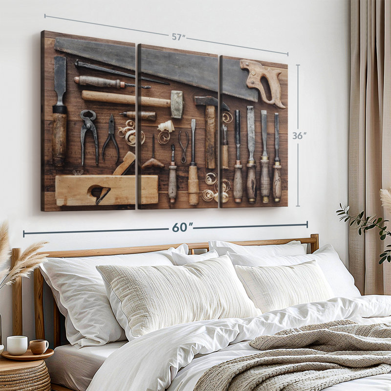 " Old Carpentry Tools " on, 36" H x 57" W
