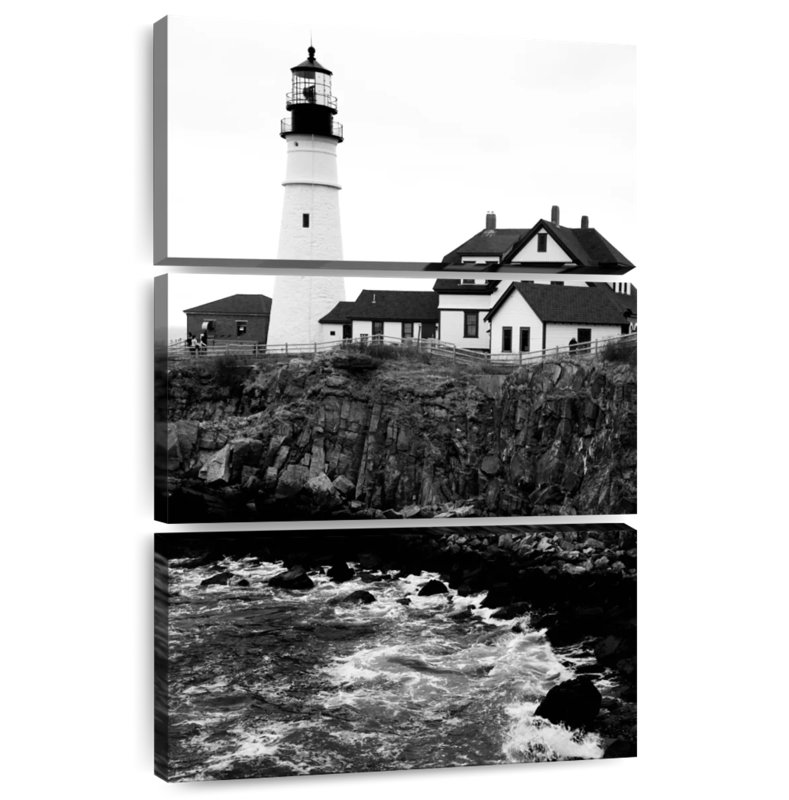 Lilie Maine Lighthouse BW, 45" H x 28" W