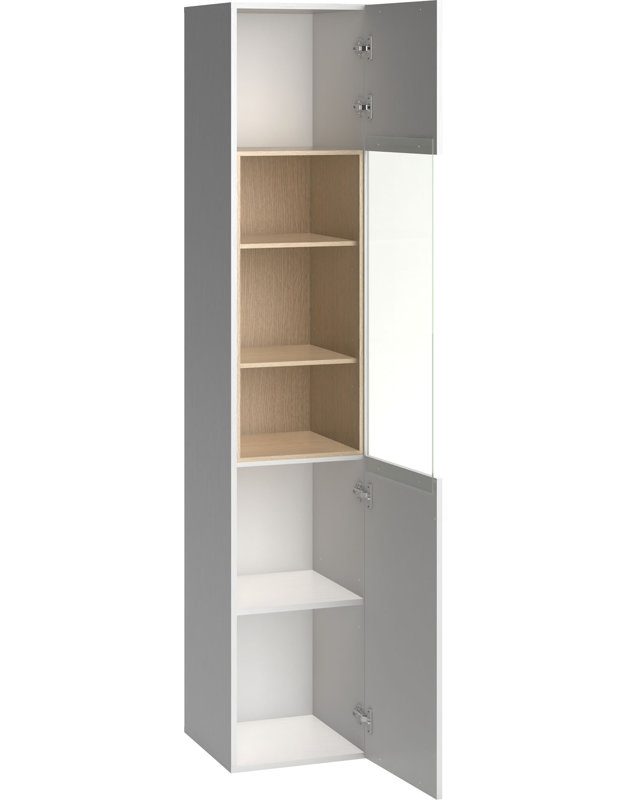 Reba Display Cabinet, White/Oak