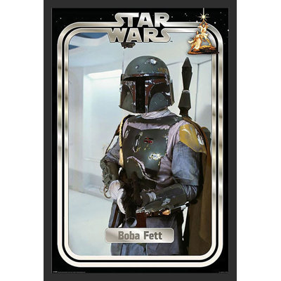 Boba Fett Retro Card, impression sur affiche encadrée