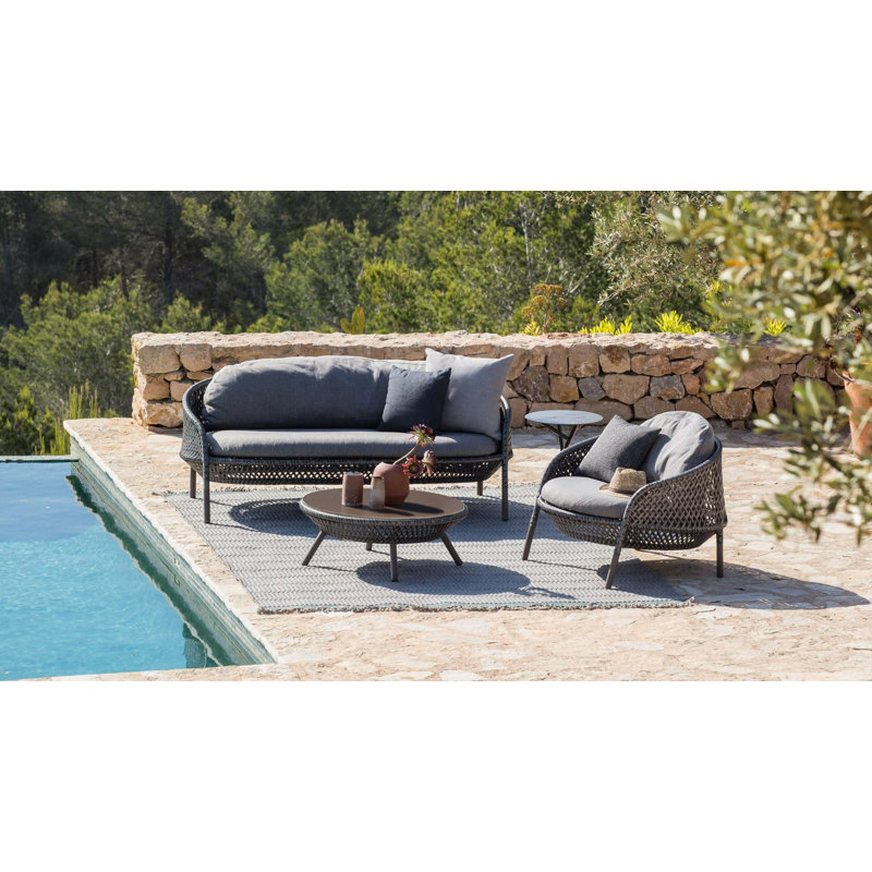 Ahnda Outdoor Lounge Chair, Graphite, Natura Dark Gray