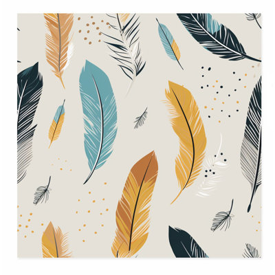 «Fashion and Glam Bohemian Feathers», impression d'art bohémien sans cadre