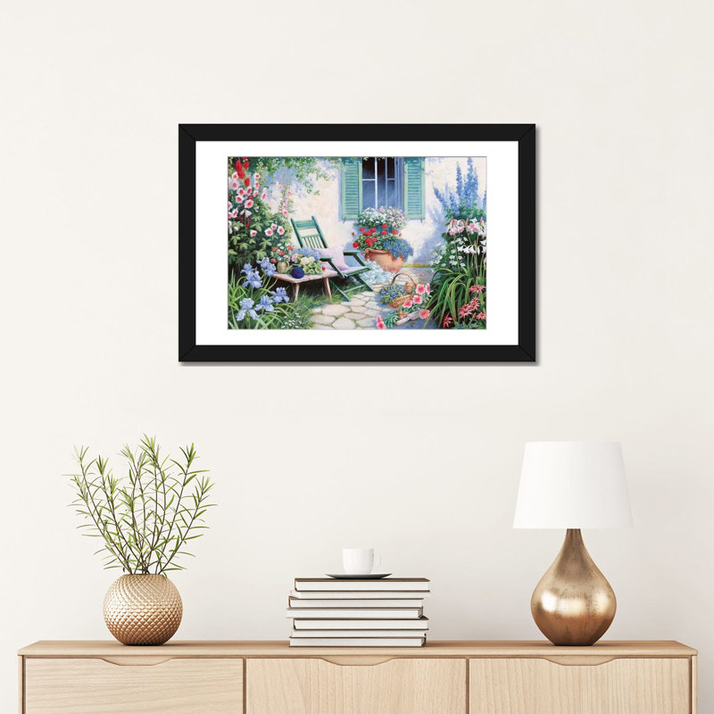 «A Beautiful Spot», reproduction sur toile, H 16 po x l 24 po x P 1 po, Papier d'art encadré noir, Blanc
