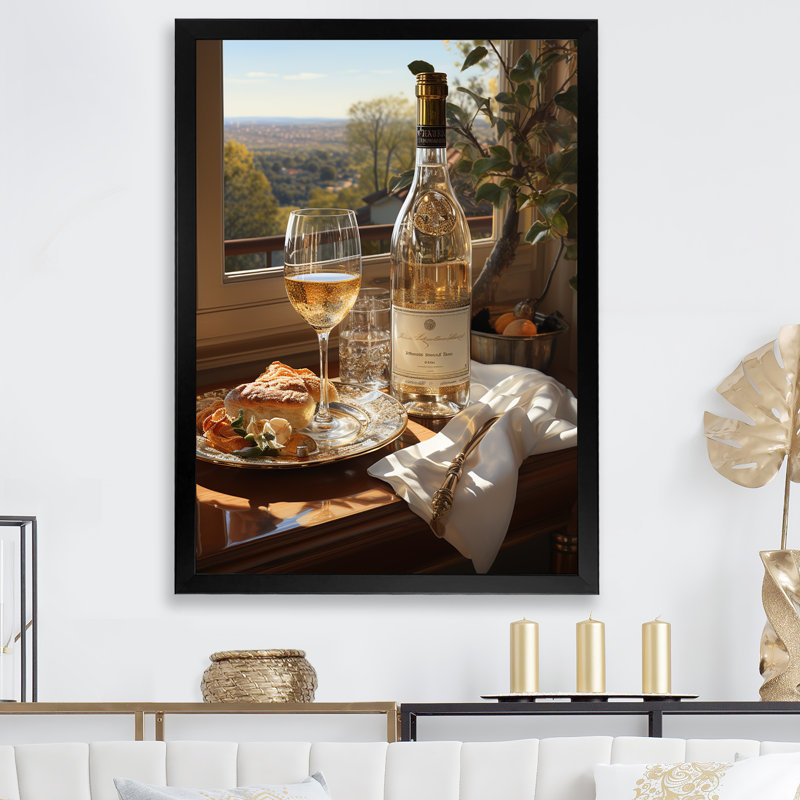 Breloque vin champagne - décoration murale vin champagne, Cadre simple noir, H 20 po x l 12 po x P 1 po