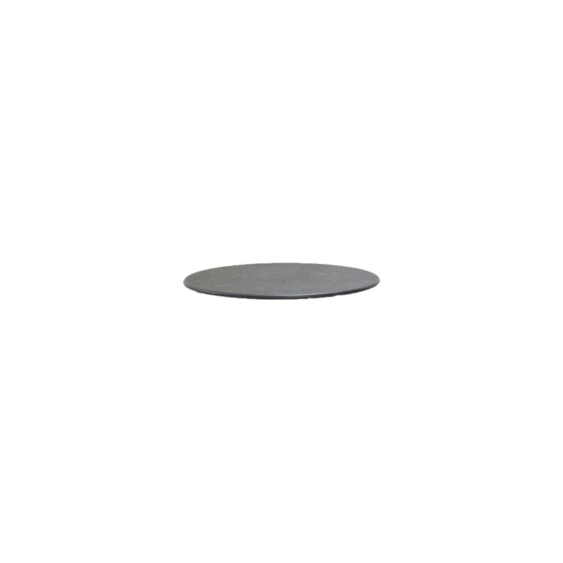 Twist Outdoor Round Teak Coffee Table, Ceramic Fossil Gray, 17.8"