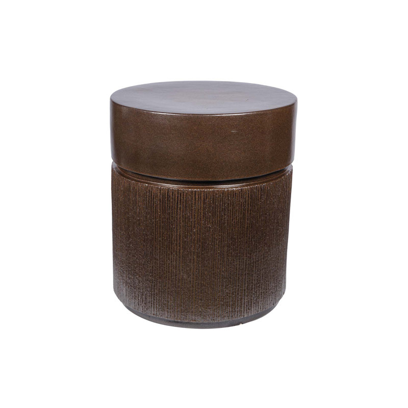 Provenance Signature Outdoor Round Side Table, Brown