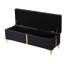 Banc de rangement rembourré avec pieds en métal, noir, pour la chambre à coucher et le salon, option spacieuse et décorative avec pieds, amplement d'espace-854072642