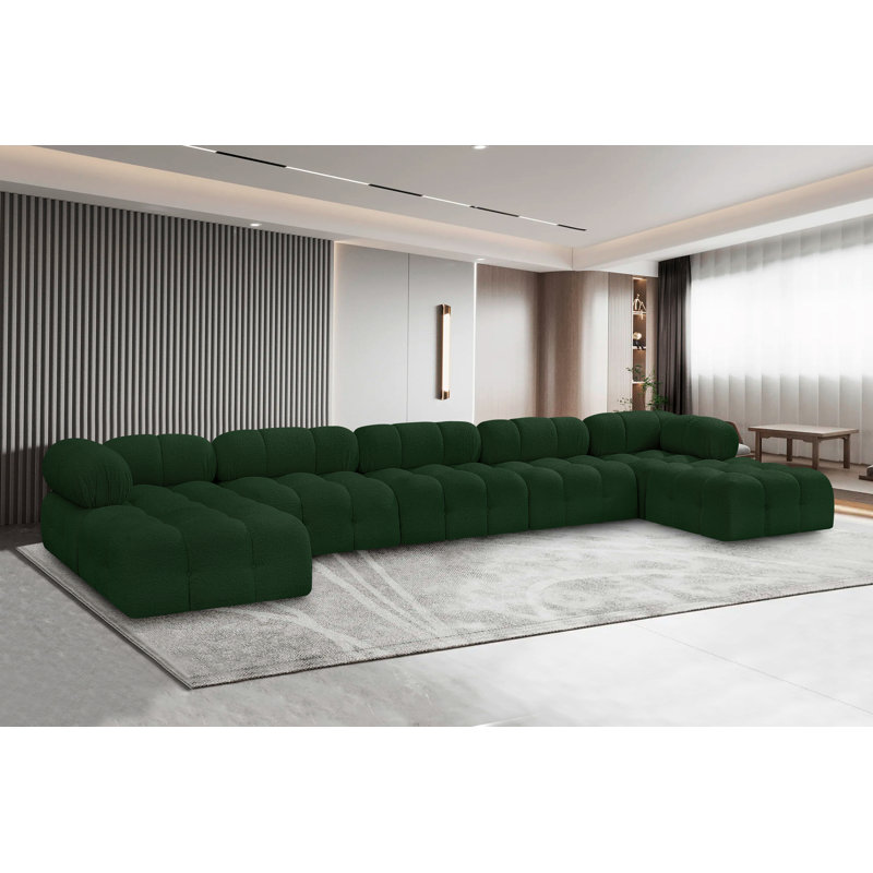 Canapé modulaire 170 po Ames, Tissu bouclé vert