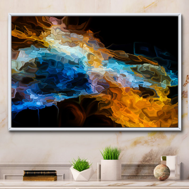 «Liquid Color Flows III», reproduction sur toile encadrée, H 8 po x l 12 po x P 1 po, Cadre flottant blanc