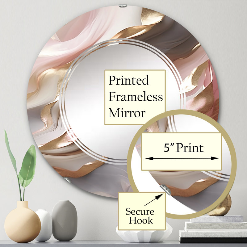 Ostadar - Miroir mural moderne rond, 24 po x 24 po