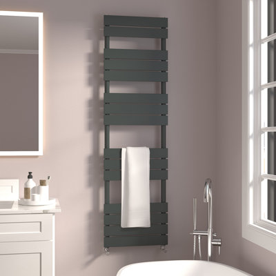 Noella Anthracite Flat Panel Towel Rail Designer Radiator