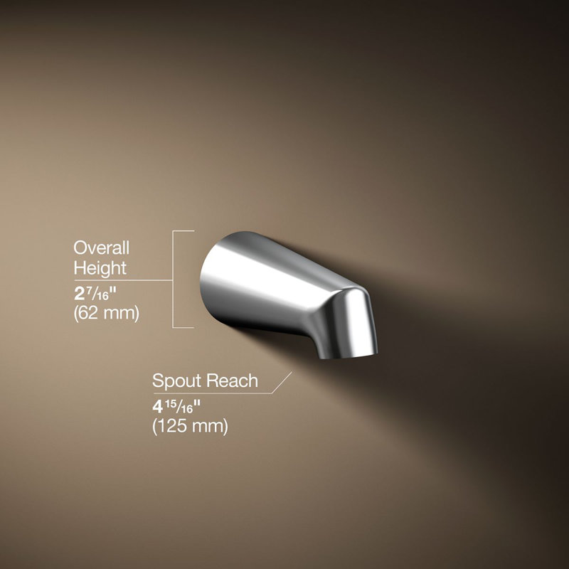 Standard 4-7/8" Non-Diverter Bath Spout, Polished Chrome