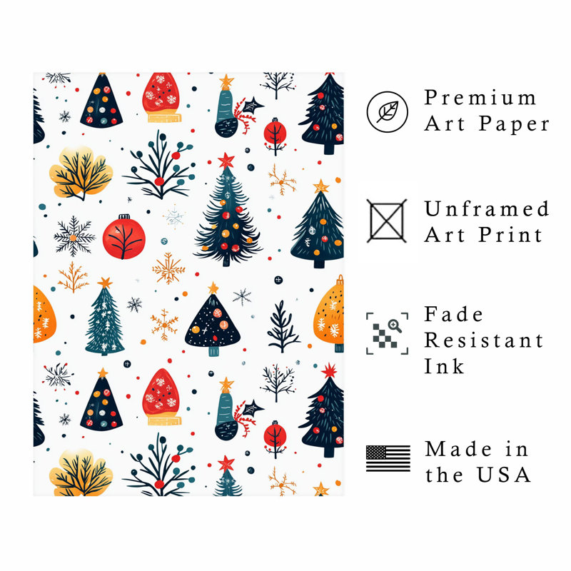 Fêtes, arbre de Noël de rêve, impression d'art moderne sans cadre, H 16 po x l 12 po
