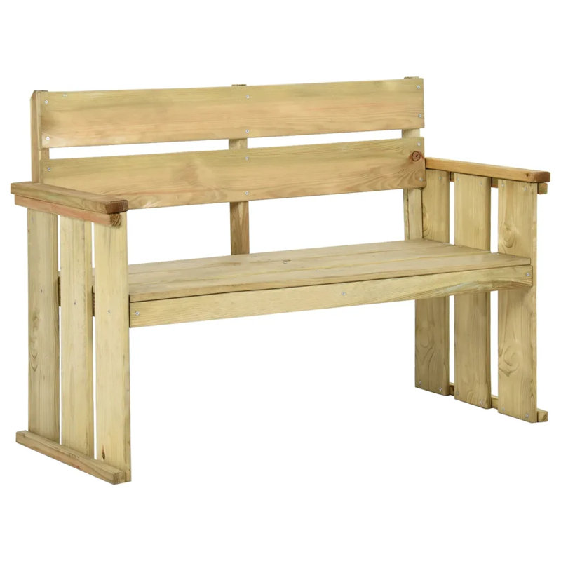 Bowmin Solid Wood Pine Outdoor Bench