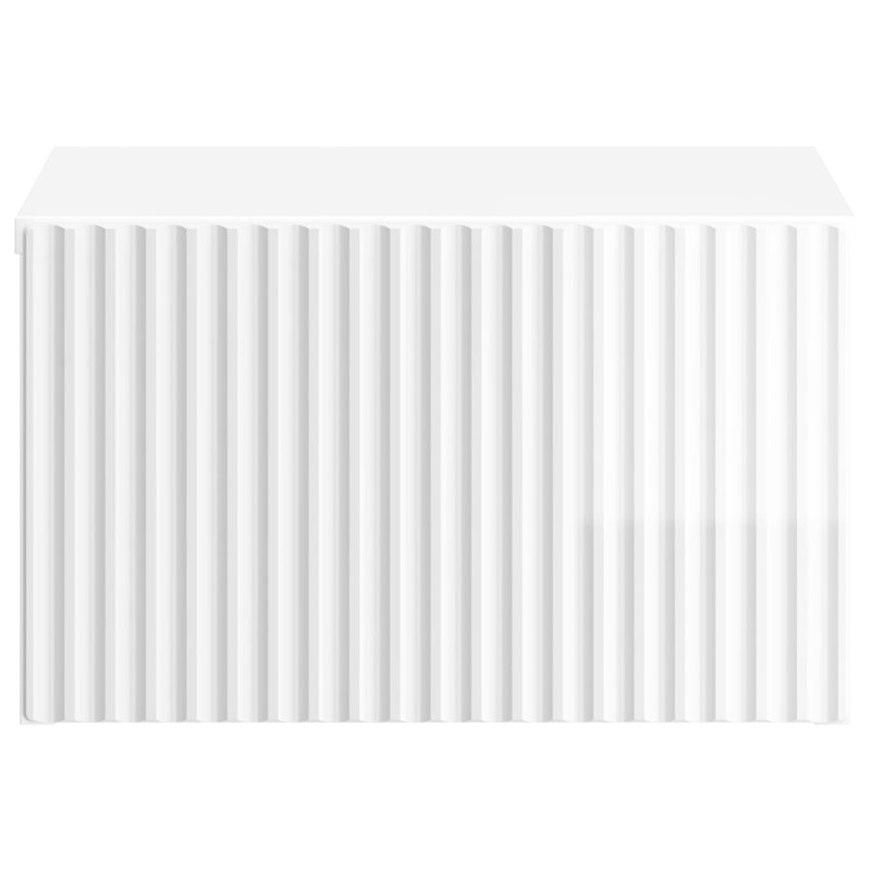 33cm W Manufactured Wood Bedside Table, High Gloss White