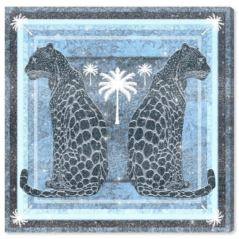 Casablanca Leopardo Reverse Print Glam Jungle by Oliver Gal, Black Frame,, 16"H x 16"W, Canvas Unframed