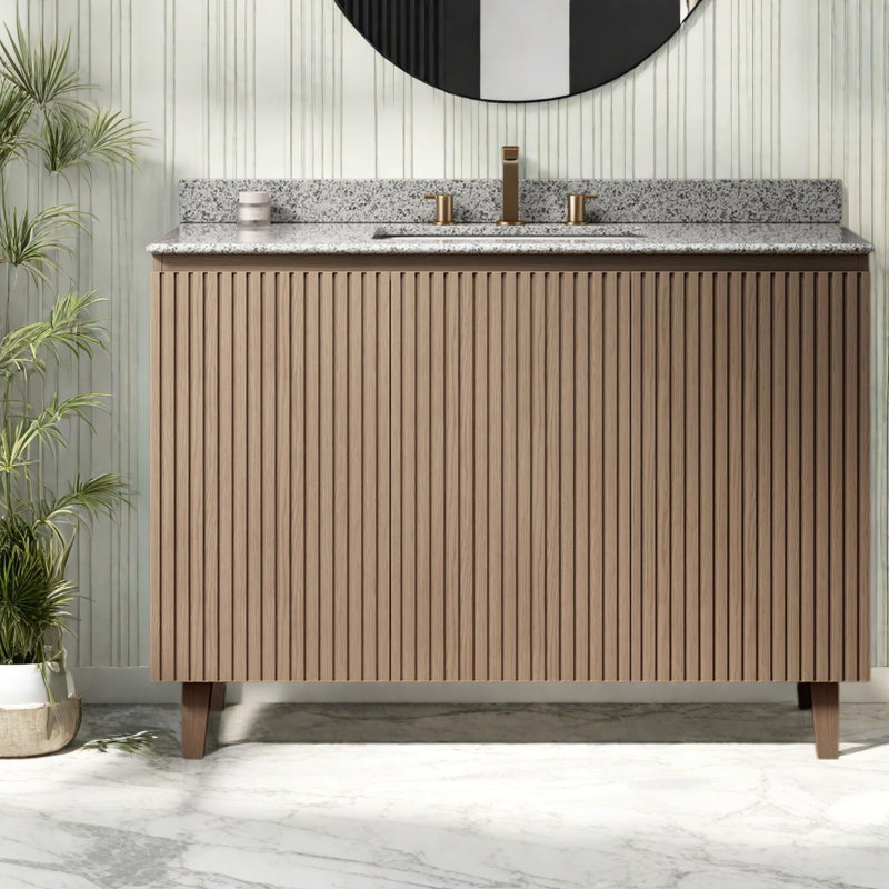 Meubles-lavabos (doivent inclure le meuble et le lavabo) en granit naturel de 48 pouces, 48.03