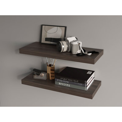 Iva Floating Shelf in Melamine x2,Sienna Oak