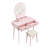 Pink Vanity With Stool And Mirror For Bedroom - Functional Storage Unit Table 4 Drawer