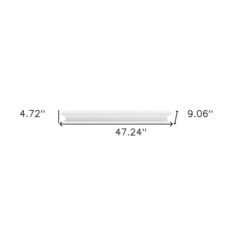 Tablette flottante en bois d'acajou massif, Blanc