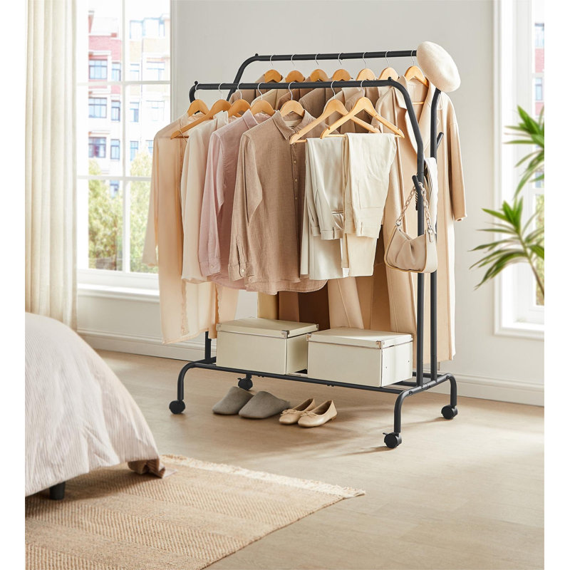 Royse Rolling Clothing Rack, Black