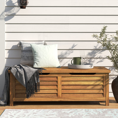 Anjenette 78.87 Gallon Water Resistant Acacia Solid Wood Deck Box by Beachcrest Home