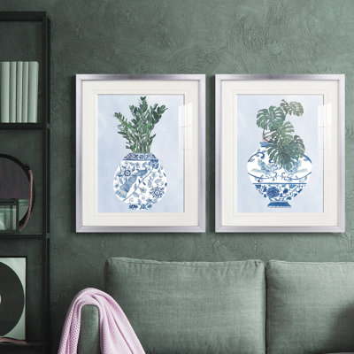 «Moonlight Vase I», reproduction encadrée de qualité supérieure - prête à être accrochée