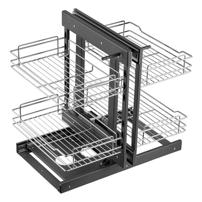 Panier d'armoire de cuisine à 2 niveaux et 4 tablettes