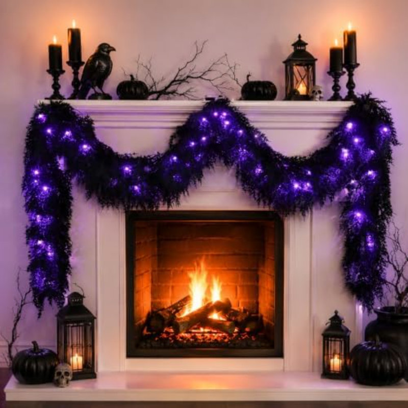 Guirlande d'Halloween 9 pi avec lumières 9 pi