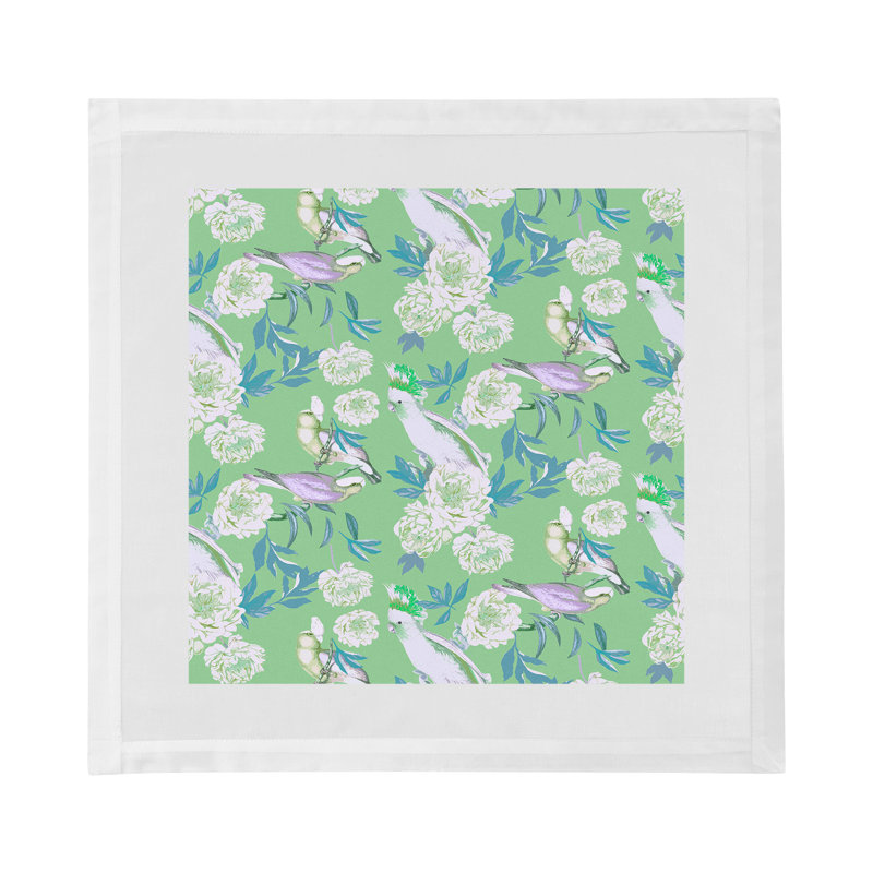 Peony Inspira Hemstitch 22" Linen/Cotton Napkin, Tropical