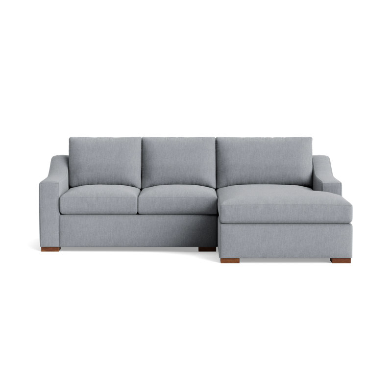 Lucca Chaise Sectional, Right Hand Facing, Performance Weave - Zinc