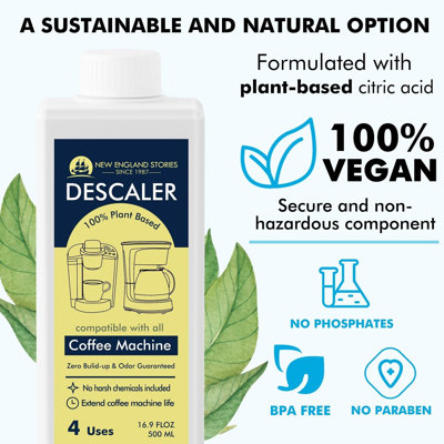 Coffee Machine Descaler — 16.9 Oz Universal Descaling Solution (4 Uses) — Compatible With Keurig, Nespresso, Delonghi, And All Single-use Coffee & Espresso Machines