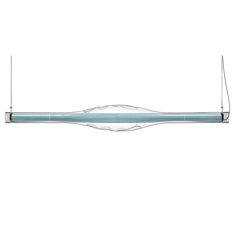 Dune Horizontal Suspension Light - DIMTRIAC LED - Pale Rose Shade, Sea Blue