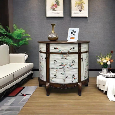 Hand-Painted Wooden Storage Cabinet