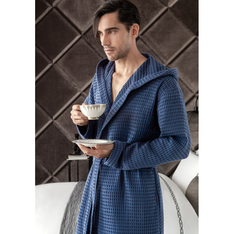Emborio Cotton Blend Terry Cloth Bathrobe, S