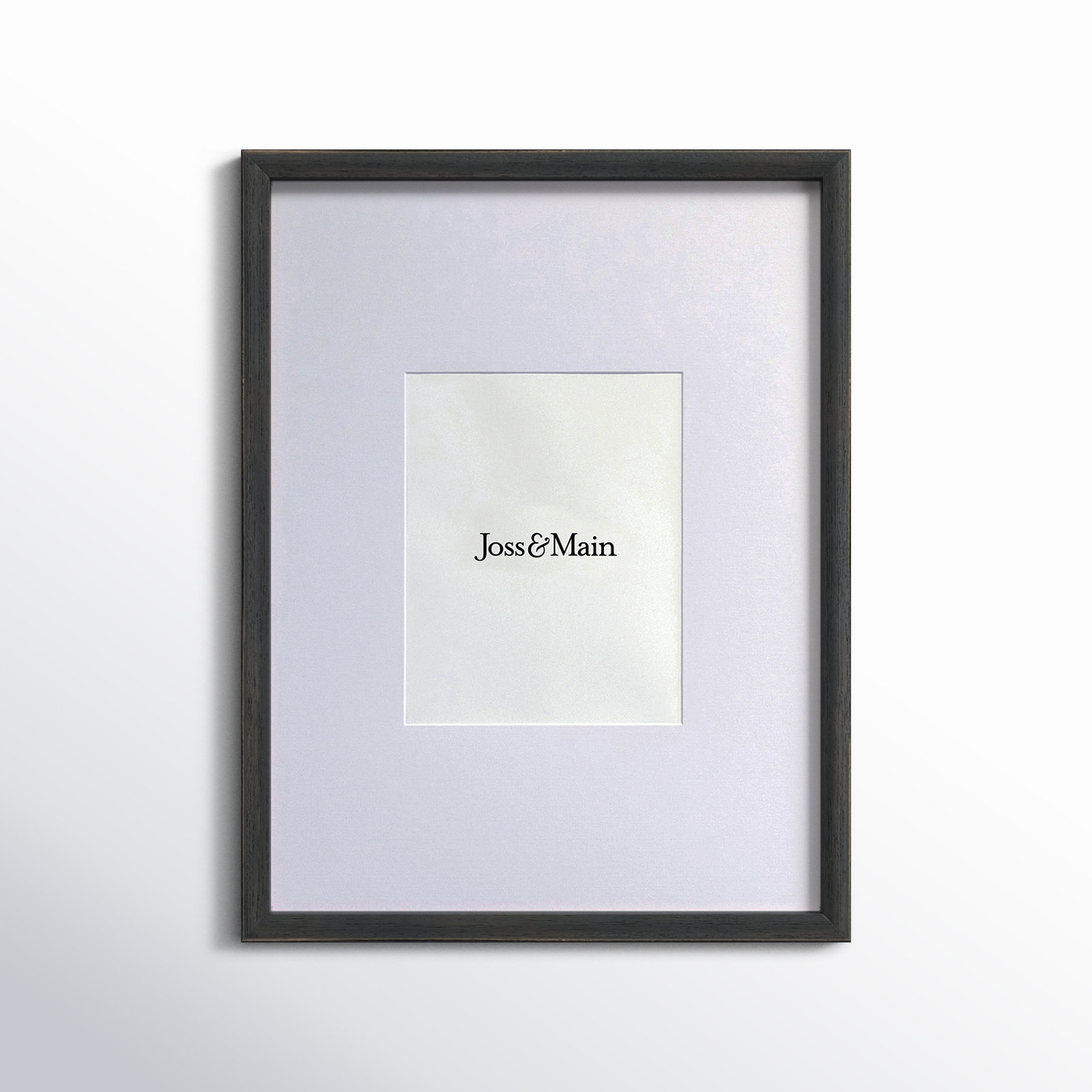 Kesia Wood Picture Frame with Mat, Black, 12" x 18"