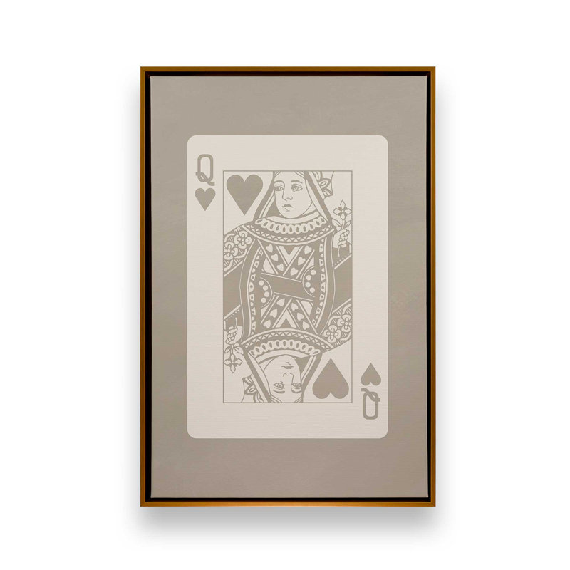 «Beige King Card», reproduction sur toile dans un cadre, H 18,75 po x l 12,75 po, Or poli