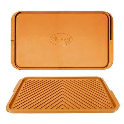 Gotham Steel 22" Non Stick Aluminum Rectangular Reversible Grill Pan