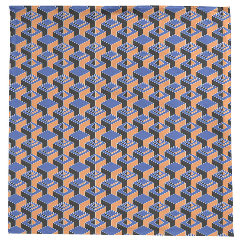 Nappe de gratte-ciels classiques, Bleu/orange