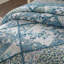 Ensemble de courtepointe moderne et contemporaine 100 % coton bleu / turquoise -137528643