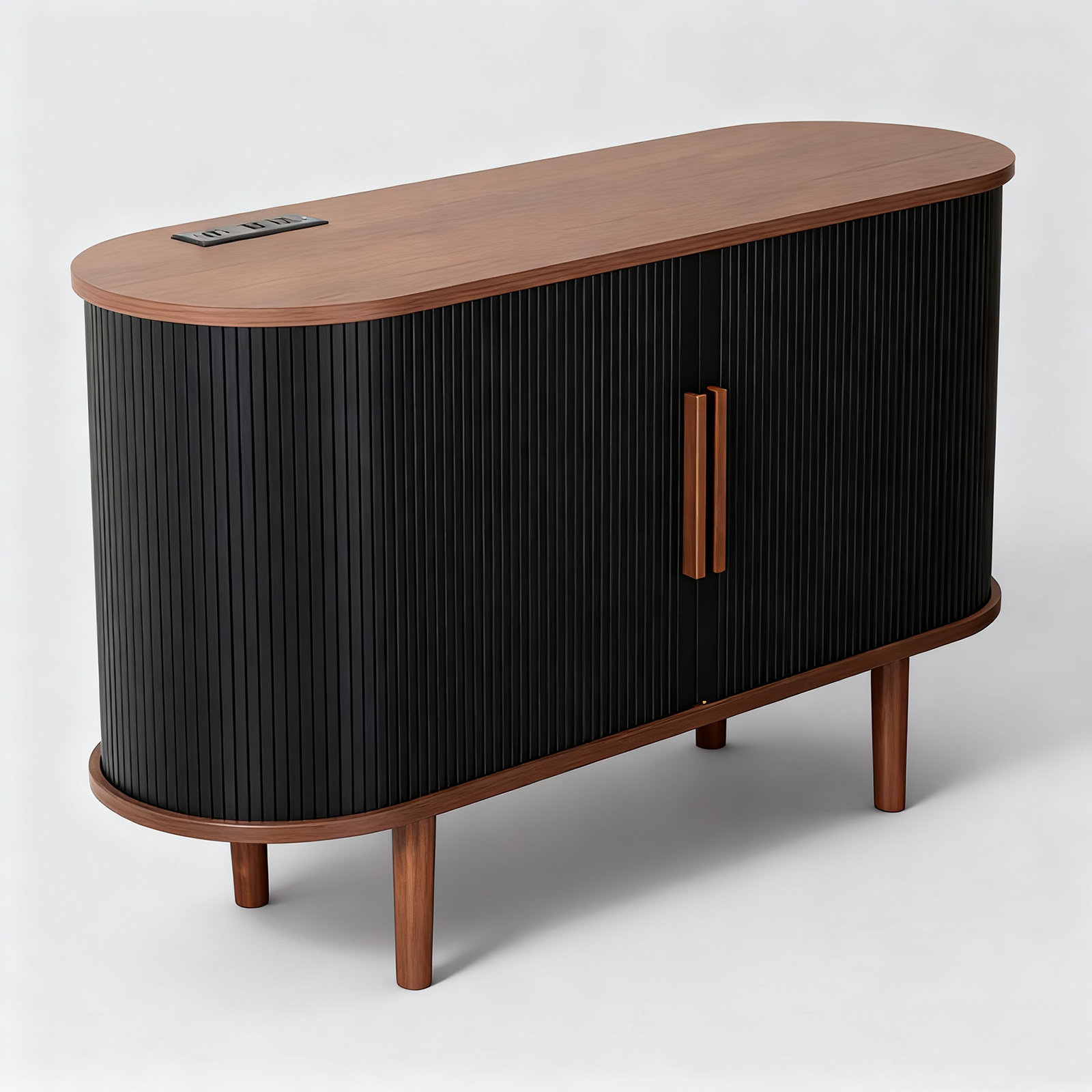 George Oliver Sideboard Buffet Cabinet - Modern Fluted Storage Cabinet ...