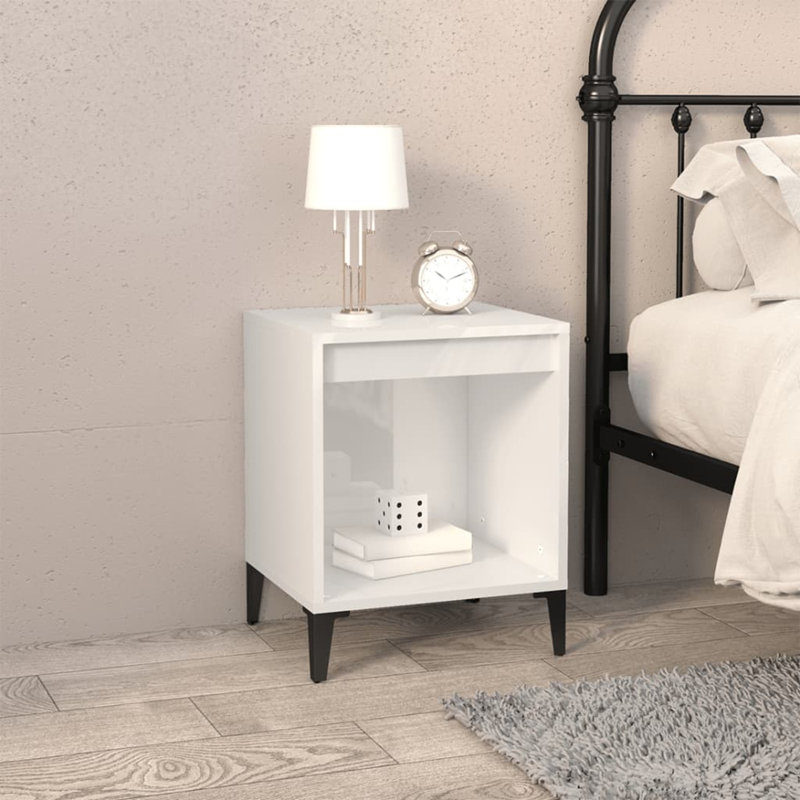 40cm W Bedside Table, High gloss white