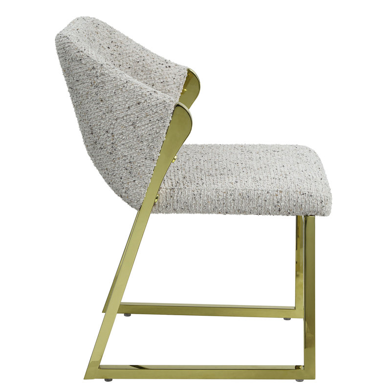 Ensemble de 2 chaises d'appoint en sherpa et miroir à finition dorée Teddy