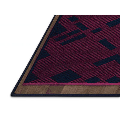 Machine Washable Trellis Purple Area Rug