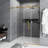 56-60 "W X 76" H Frameless Shower Door | Single Sliding |  1/4 Inch Transparent Tempered Glass With Explosion Proof Film | Stainless Steel Handle | Brushed Gold-121264130
