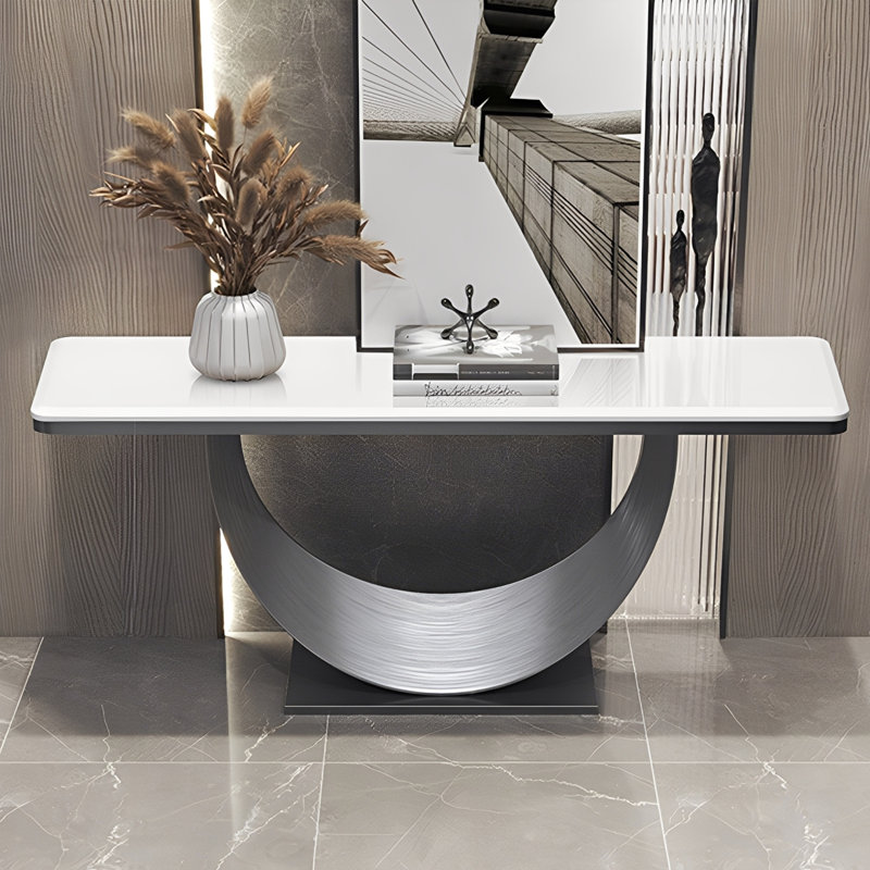 Console minimaliste moderne de style italien, H 33,5 po x l 63 po x P 13,8 po , Gris